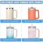 HASTHIP 40 oz Tumbler Lid Replacement for Stanley Cup with Straw Hole and Spill Proof Seal | 2 Pack Clear BPA Free Covers