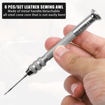 HASTHIP Needle Awl Leather Sewing Set for Shoe Repair and DIY Crafts with 14 pcs | Featuring Six Interchangeable Needles