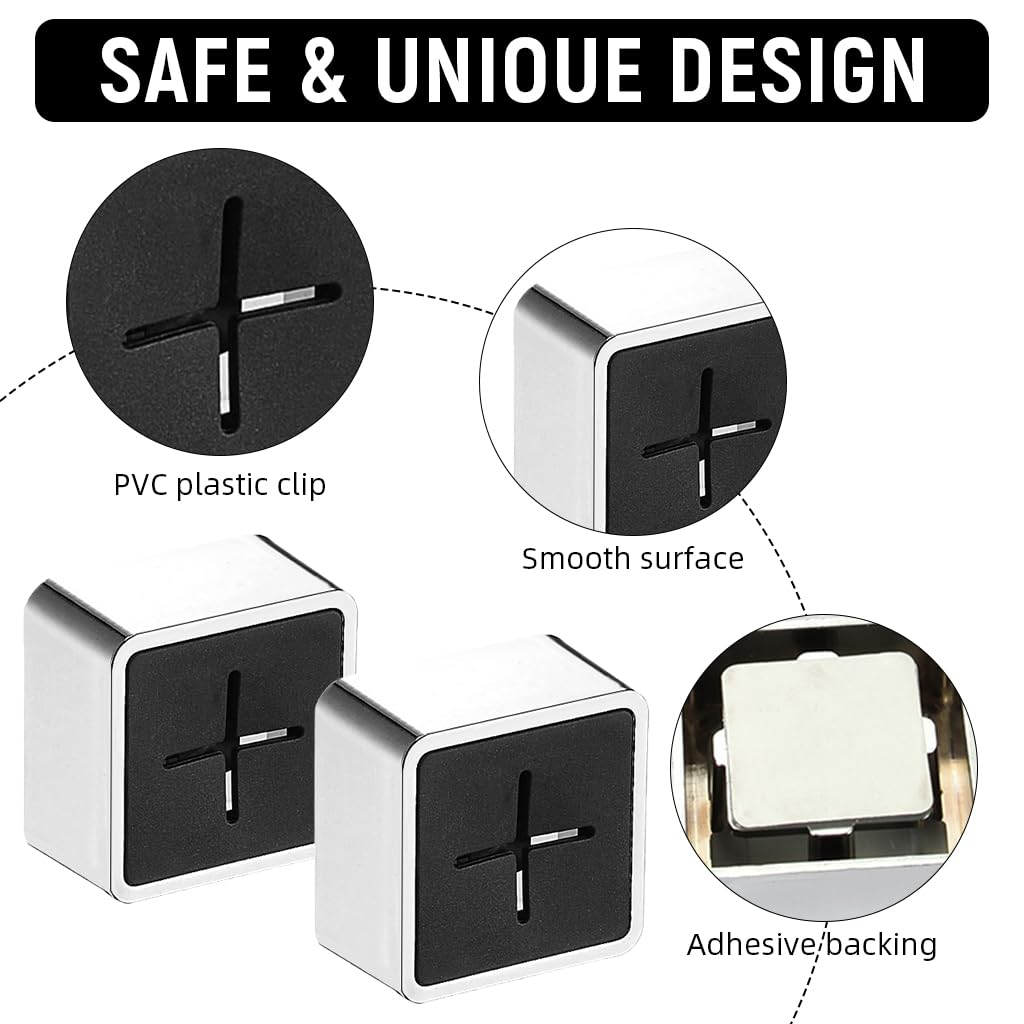 HASTHIP Self-Adhesive Towel Holders for Kitchen and Bathroom with Push-In Snap Grippers | 2Pcs No-Drill Wall Organizers