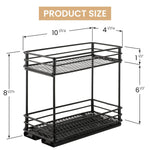 HASTHIP Kitchen Organizer for Countertop and Cabinet 26x15x21.8cm featuring Double Tier Pull Out Metal Rack