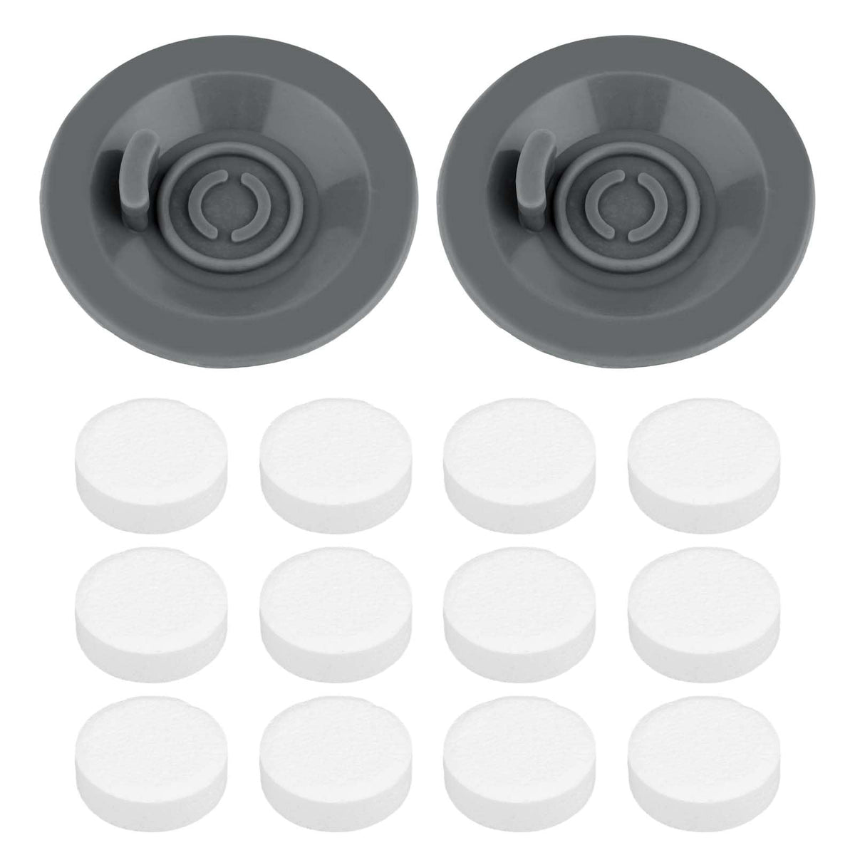 HASTHIP® 2pcs Espresso Cleaning Discs & 12pcs Cleaning Tablets Compatible with Ninja Luxe Coffee Machine, Silicone 54mm/2.13in Espresso Backflush Disc Tablets-Grey