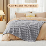 HASTHIP Cozy Blanket for Couch Relaxation 59x78 in with Soft Flannel Warmth | Grey Throw