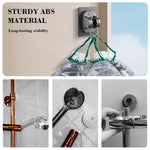 HASTHIP® 2Pcs Self-Adhesive Shower Head Bracket, Strong Adhesive No-Drill Wall Shower Wand Holder, ABS Wall Mount Shower Head Holder for Bathroom