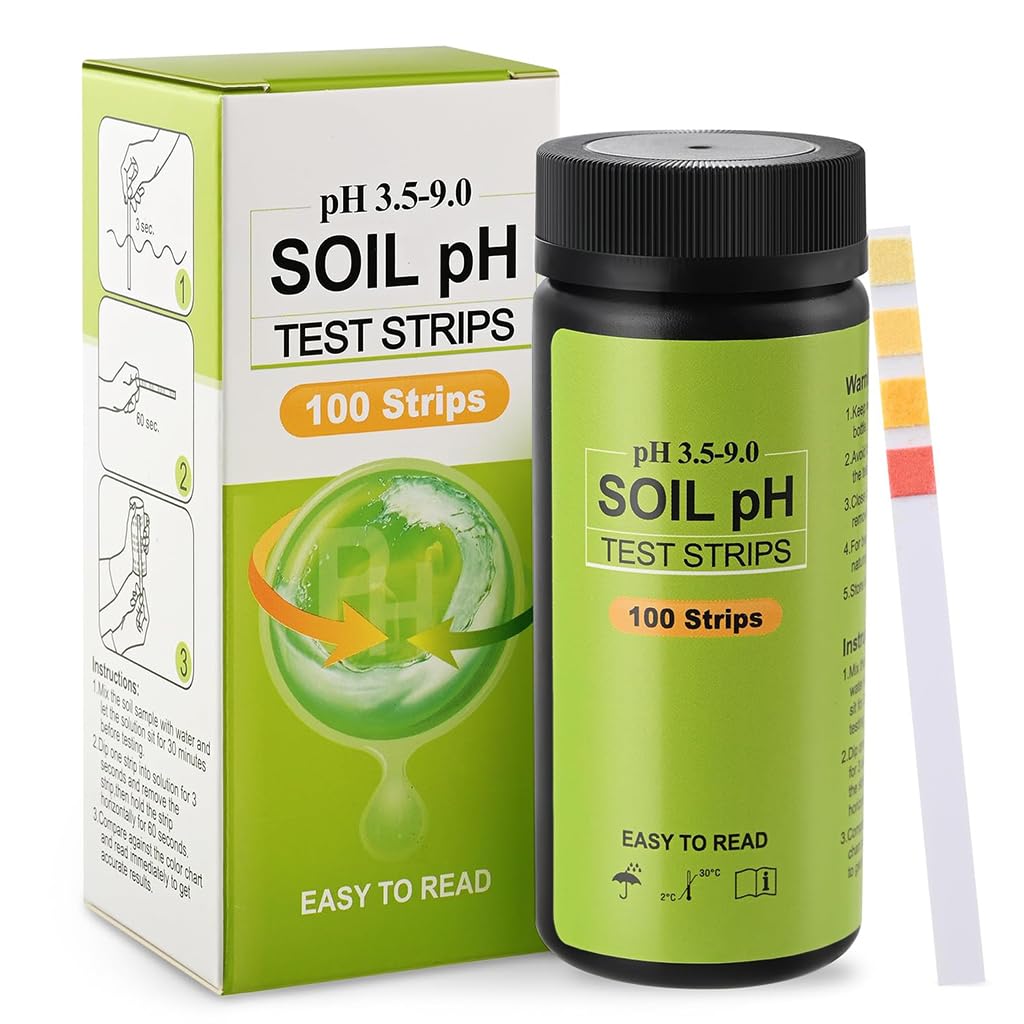 HASTHIP Soil pH Test Strips for Garden and Lawn with 3.5–9 Range | 100 Count Pack