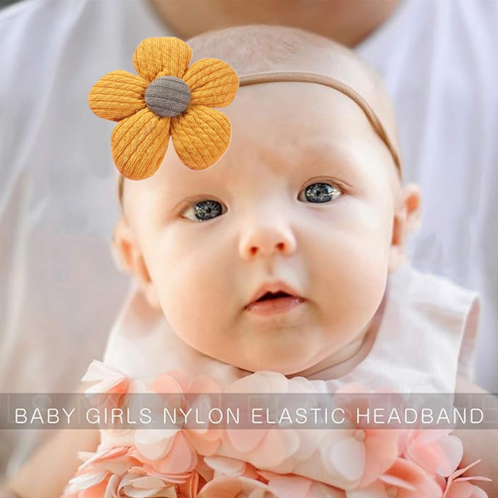 HASTHIP® 10-Piece Soft Floral Headbands for Babies