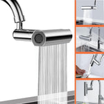 HASTHIP® Kitchen Faucet 360° Swivel 4 in 1 Waterfall Kitchen Faucet Plating Kitchen Sink Faucet Extender Splash-proof Faucet Universal Waterfall Kitchen Faucet with Installation Kit