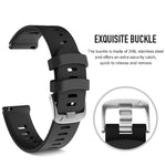 HASTHIP® Silicone Watch Strap Fashion Black Watch Band for Forerunner 645/245 Universal 20mm Width Watch Straps Adjustable Wristband Watch Bands for Galaxy Watch 5/5 Pro Galaxy Watch 4 Vivoactive 3