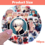 HASTHIP Anime Stickers Pack for Laptop and Phone featuring 110 pcs Waterproof Vinyl | Demon Slayer and Jujutsu Kaisen Designs