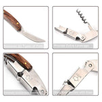 HASTHIP Waiters Corkscrew for Wine and Beer Bottles featuring 3 in 1 Opener 12 cm Stainless Steel Rosewood Handle