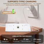 HASTHIP® USB LED Wall Light Smart Motion Sensor Light 3-Color LED Cordless Magnetic Modern Wall Light 2400mAh Rechargeable LED Wall Light for Bedroom, Corridor, Wardrobe