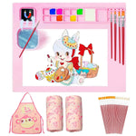 HASTHIP Silicone Painting Station Kit for Kids with 50x40cm Mat and Built‑in Paint Wells | Non‑Stick Art Set