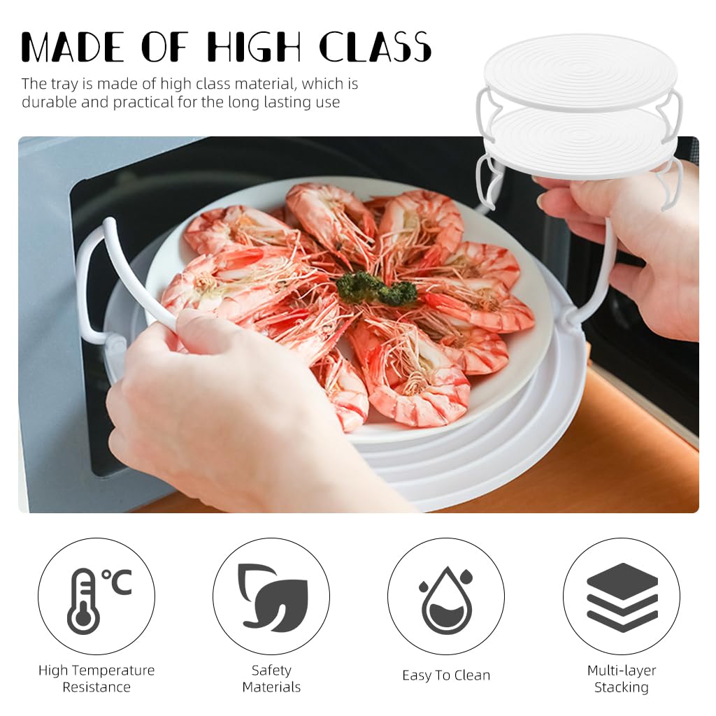 HASTHIP Microwave Plates for Heating with Double Layer 9.2×8.3 in Design | Food Grade PP