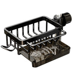 HASTHIP Kitchen Sink Organizer for Faucet with Pull Out Drip Tray and Screw Fixed Mount | Aluminum Storage Rack