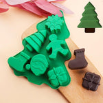 HASTHIP Christmas Silicone Chocolate Molds for DIY Baking and Crafts featuring 6 3D Shapes
