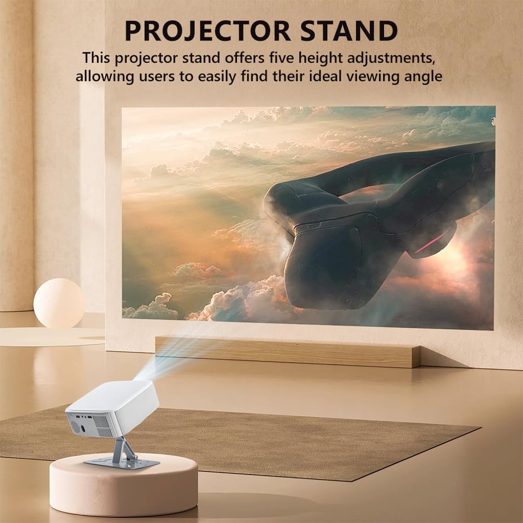 HASTHIP® Soporte Proyector 3 en 1, Trípode Ajustable Plegable con Rosca 1/4'', Montaje de Escritorio Pared Techo, Rotación 360° Compatible con Proyectores Cámaras y Webcams
