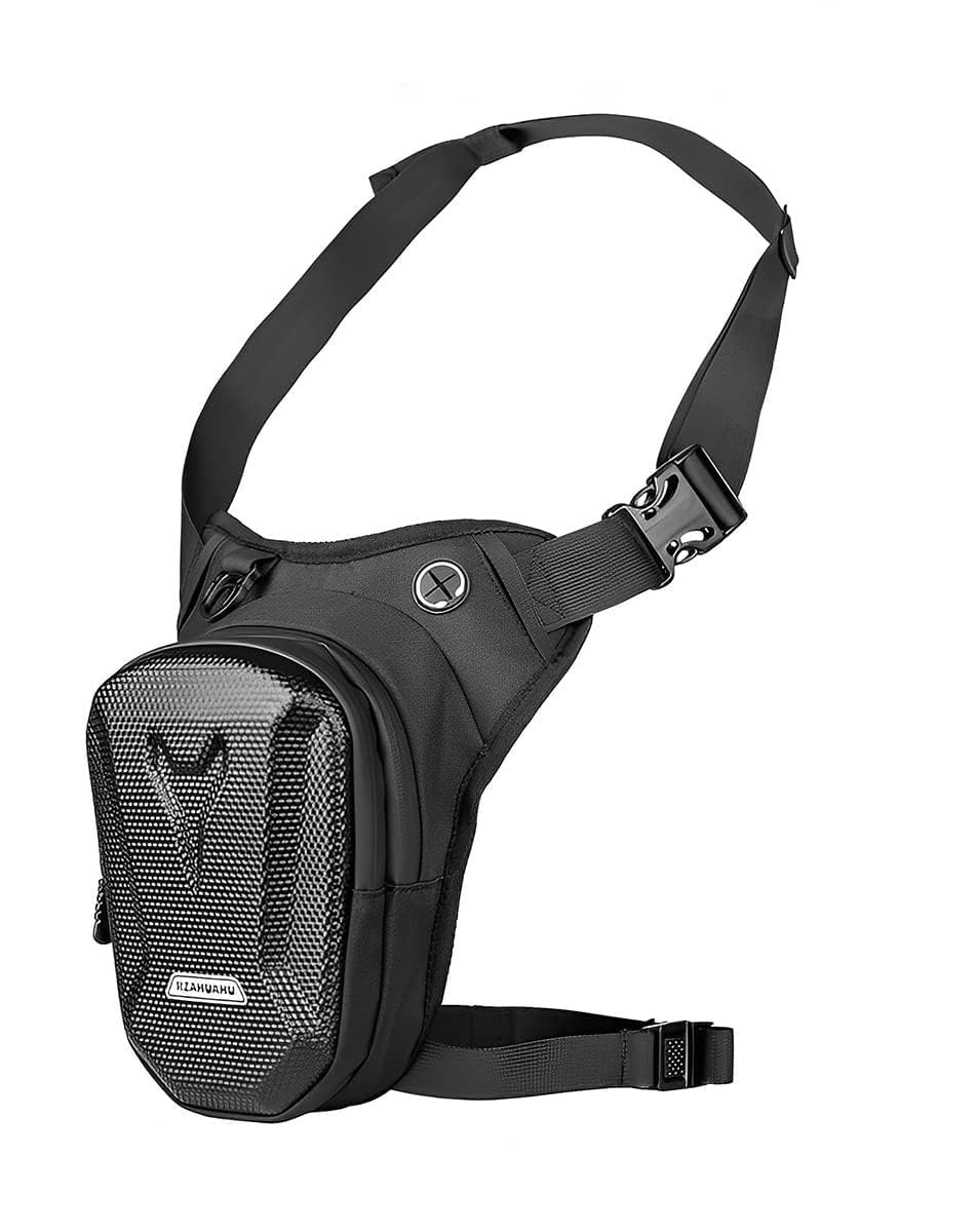 HASTHIP® Riñonera de Muslo para Hombre Impermeable,Bolso Táctico de Gran Capacidad con Múltiples Bolsillos,Bolsa Cintura y Pierna Ajustable para Ciclismo Senderismo Motocicleta y