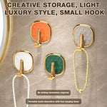 HASTHIP Wall Hooks for Bathroom and Kitchen with Self Adhesive Backing | 4Pcs Acrylic Golden Organizer