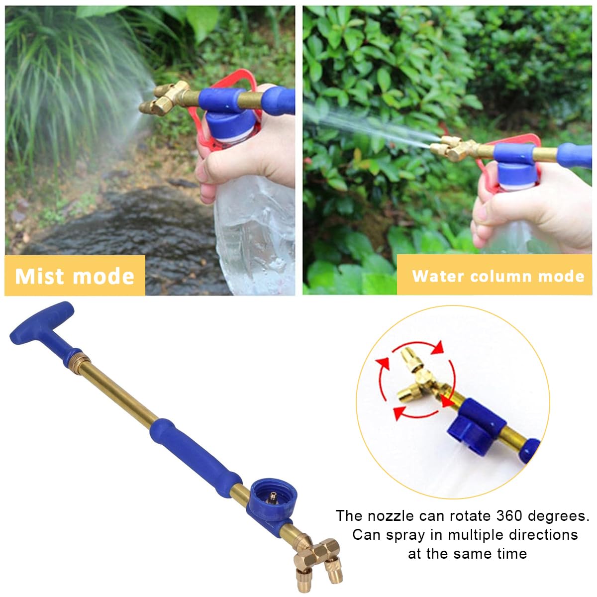 HASTHIP Manual Garden Sprayer for Gardening and Cleaning with Dual Nozzles and Brass Body