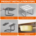 HASTHIP Wall Mounted Hooks for Washbasin Storage with No Drill Design and Stainless Steel | 2PCS Set