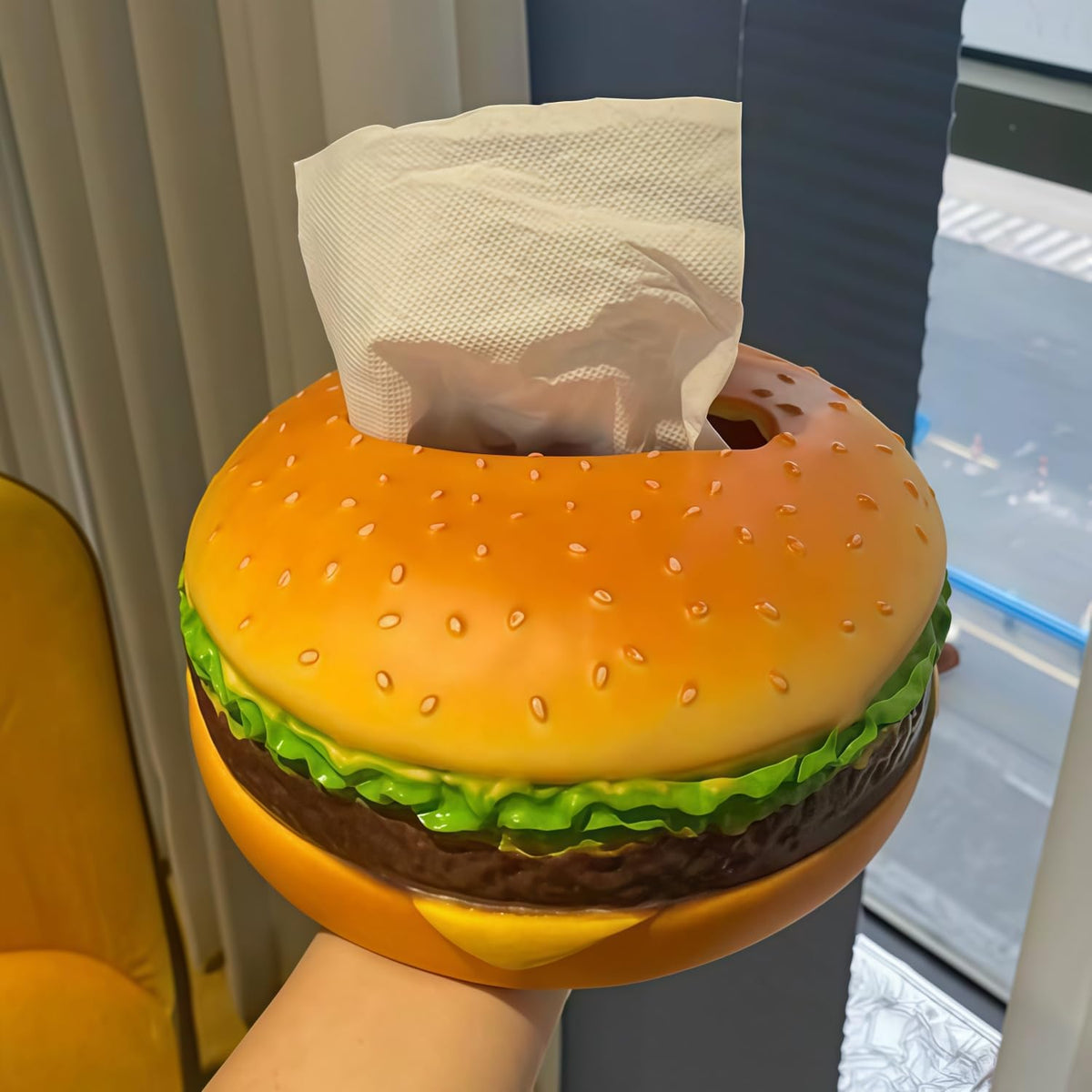 HASTHIP Burger Tissue Box for Home Car and Office featuring Creative Fun Design | Gift Organizer