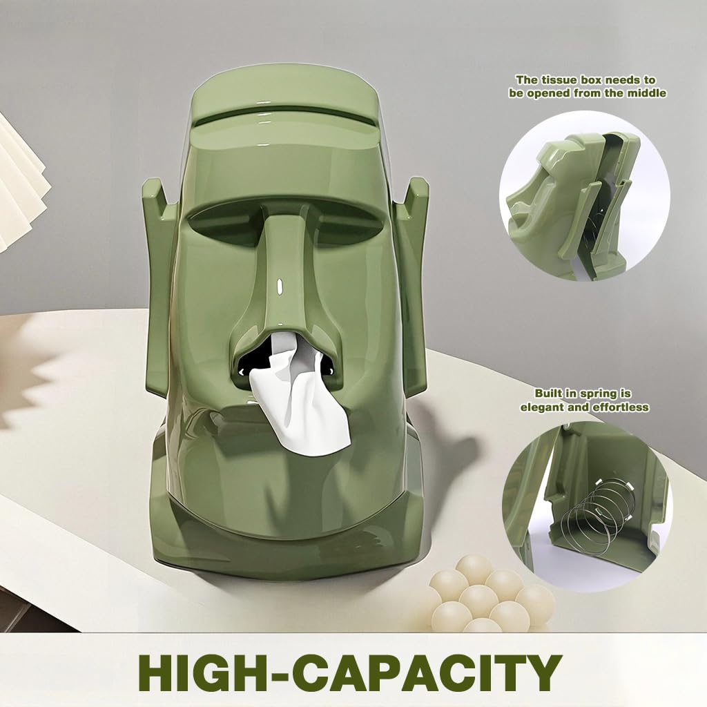 HASTHIP Headphone Stand for Table with 3 in 1 Tissue Box and Glasses Rack 14.5x17x23.5 cm | ABS Body