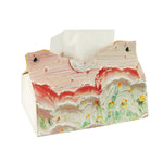 HASTHIP Car Tissue Box for Living Room and Office featuring Large Opening 19x14cm PU Pink Floral Design