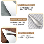 HASTHIP Cake Server Combo Set for Parties with 5Pcs Forks and 2 in 1 Serrated Cutter Silver