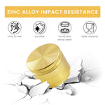 HASTHIP Herb Grinder for Spices and Herbs featuring 4 Layer Design with Zinc Alloy Gold Finish