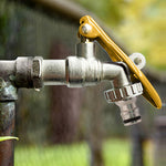 HASTHIP Garden Faucet for Outdoor Use with Lockable Long Handle Full Copper 1/2 Thread 2PCS