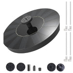 HASTHIP Solar Fountain Pump for Bird Bath and Garden with 7V 1.4W Panel | 5 Nozzles Black