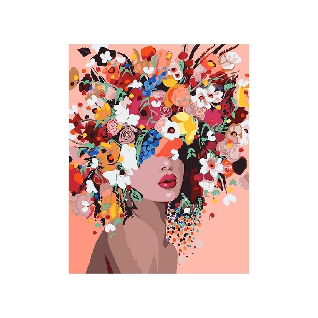 HASTHIP Diamond Painting Kit for Adults with 12x16 in Flower Canvas and Sticky HD Background | DIY Art Craft Gift