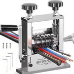 Serplex® 6-IN-1 Manual Wire Stripper Machine Drill-Operated Wire Stripper Tool with Hand Crank 3-17mm Dia Cable, Manual Wire Stripping Machine with 6 Tracks & 5 Carbide Blade, for Wire Stripping