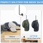 HASTHIP Wall Hat Organizer for Closet and Door featuring Screw-Mounted L Shape Metal Design | Holds 10 Caps, Black
