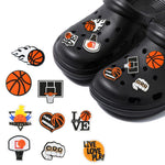 HASTHIP Sports Shoe Charms for Clog Sandals featuring 9 PVC Sports Designs | Kids & Adults