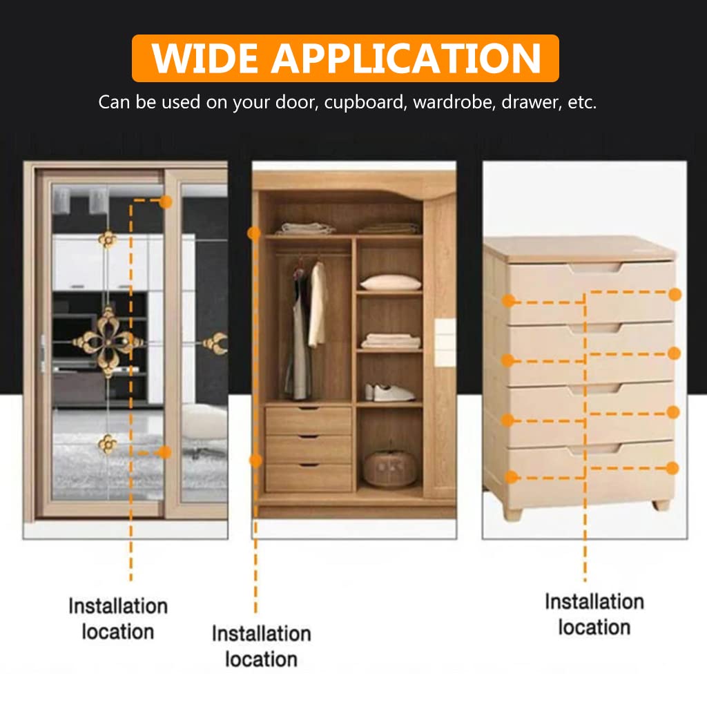 HASTHIP Door Magnets for Cabinets and Drawers with 4mm Ultra Thin Metal Design | Adhesive & Screw Mount