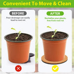 HASTHIP Planter Base for Small Indoor Pots with Anti Slip Pads and 8 in Cork Surface | Protects Furniture from Water Rings