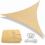 HASTHIP Sun Shade Sail for Backyard and Camping with 118 in Triangle Canopy & D Rings | Beige HDPE Outdoor Cover