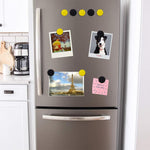 HASTHIP Fridge Magnets for Whiteboard and Refrigerator featuring 20pcs 2cm Strong Hold | Black and Yellow Round Design