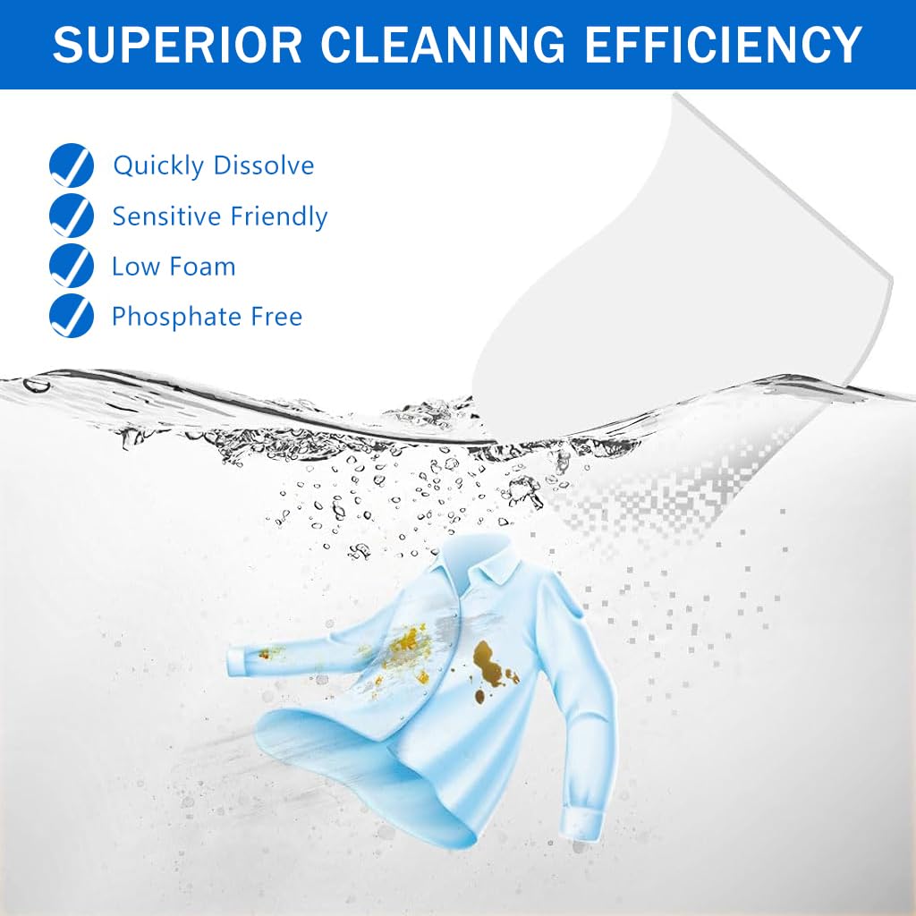 HASTHIP Laundry Detergent Sheets 100pcs for Travel and Home with Low Foam Technology | Eco Friendly and Hypoallergenic Formula