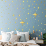 HASTHIP Star Wall Stickers for Home with Peel and Stick Acrylic Design | 4 Sheets for Kids Room Decor