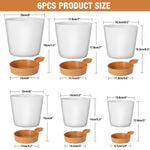 HASTHIP Self Watering Planters for Indoor and Outdoor Use featuring Drainage Holes and 6 Size Options | Recyclable Plastic Pots with Saucers in White