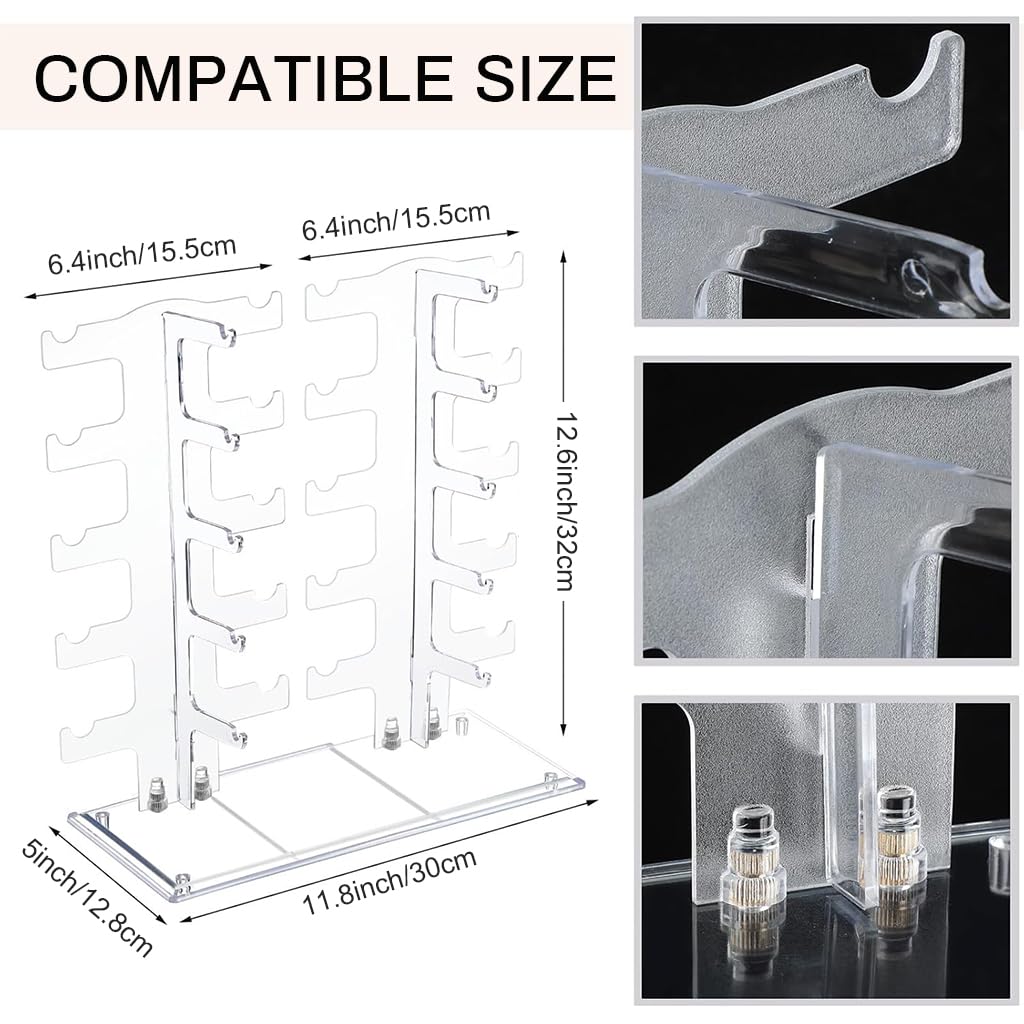 HASTHIP Glasses Display Stand for 10 Pairs featuring Two Row Design and Transparent Plastic | 11.6x12.6x11.4 in Space Saving Organizer