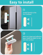 HASTHIP® Motion Sensor Lights Indoor, 2 Pack USB Rechargeable LED Night Light with 3 Modes, 3 Light Color, Stepless Dimmable, with Removable Magnet Sheet Stick-On Cupboard