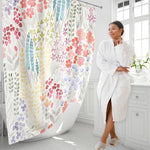 HASTHIP Shower Curtain for Bathroom 72x72 with 12 Hooks and Metal Eyelets | Colorful Floral Polyester Decor