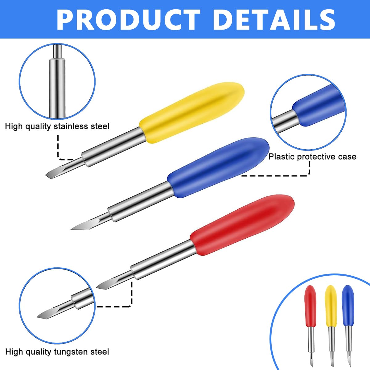 HASTHIP Fine Point Blades for Cricut Maker and Explore Air with 30 pcs Set | Carbide Tips