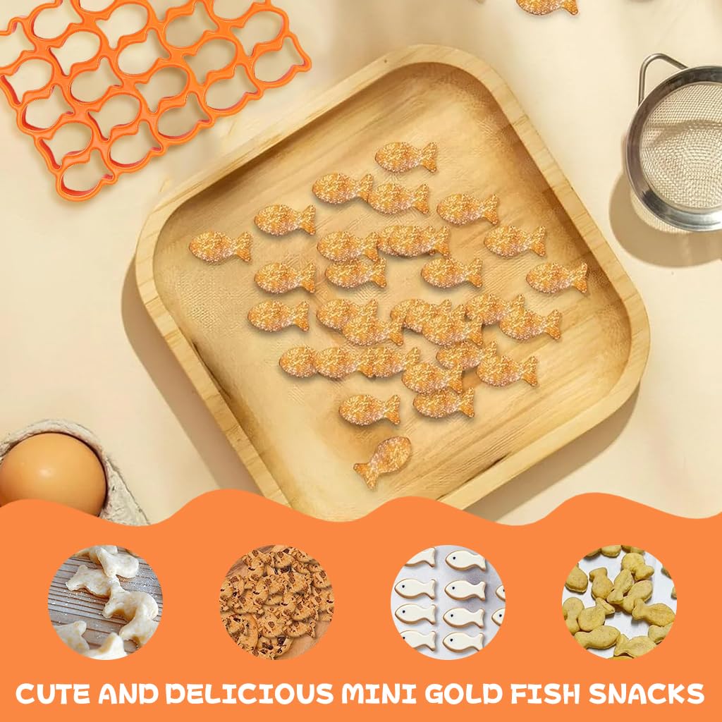 HASTHIP Mini Goldfish Cracker Cutter for DIY Baking with 25 Cavities and Food Grade PP | Easy Clean Fish Cookie Mold