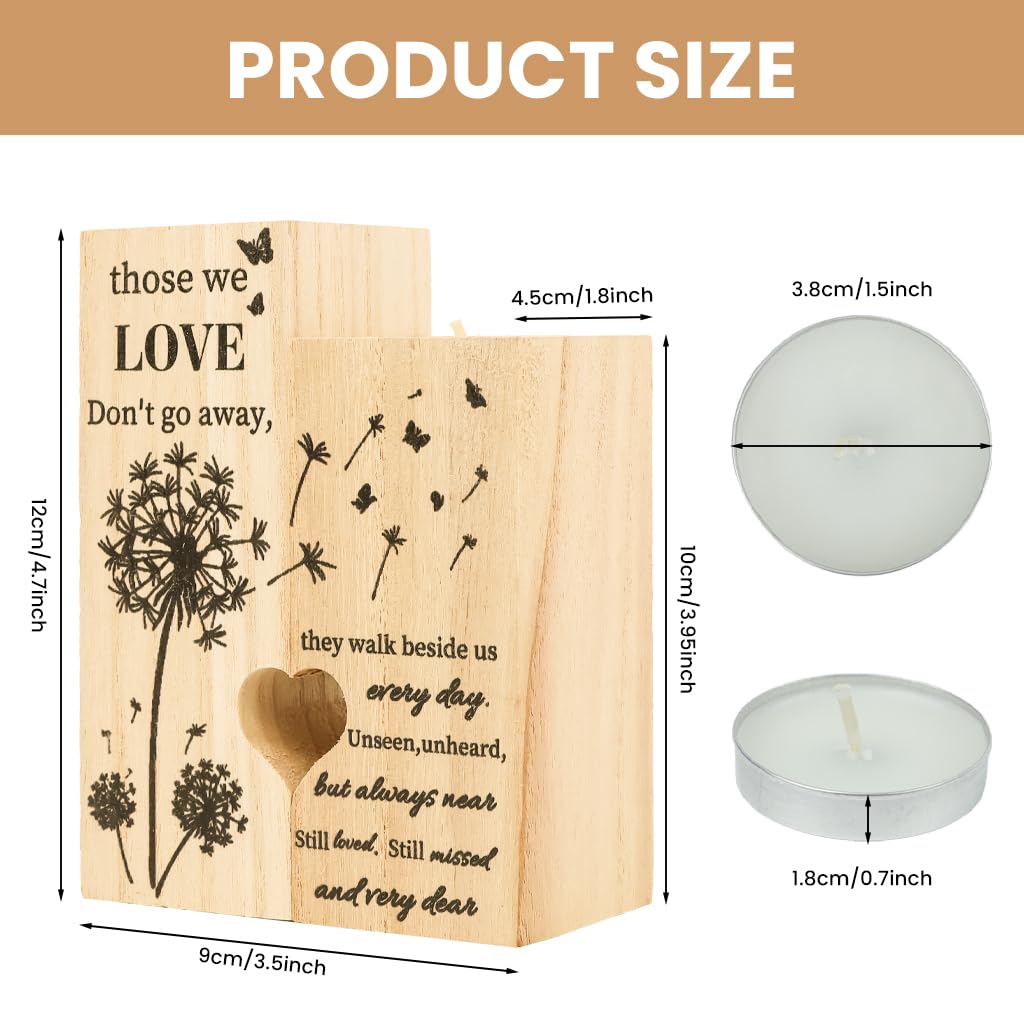 HASTHIP Candle Holder Stand for Home Decor with Dual Tea Light Design | Natural Wood Memorial Gift