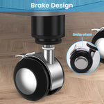 HASTHIP Adjustable Furniture Legs for Bed Sofa Cabinet with 80–120mm Telescopic Metal Alloy Wheels