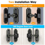 HASTHIP Door Latch for Gates Doors and Cabinets with 90° 180° Design | Glow in the Dark Zinc Alloy Lock