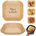 HASTHIP Air Fryer Paper Sheets for Baking and Roasting featuring 100 pcs 6.3 in non-stick liners | grease resistant disposable parchment paper